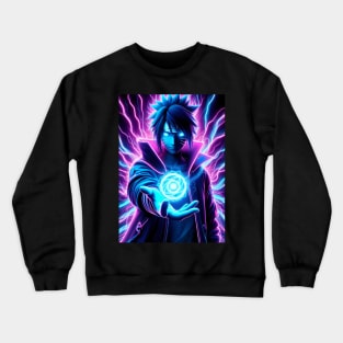 Sasuke neon cyberpunk Crewneck Sweatshirt